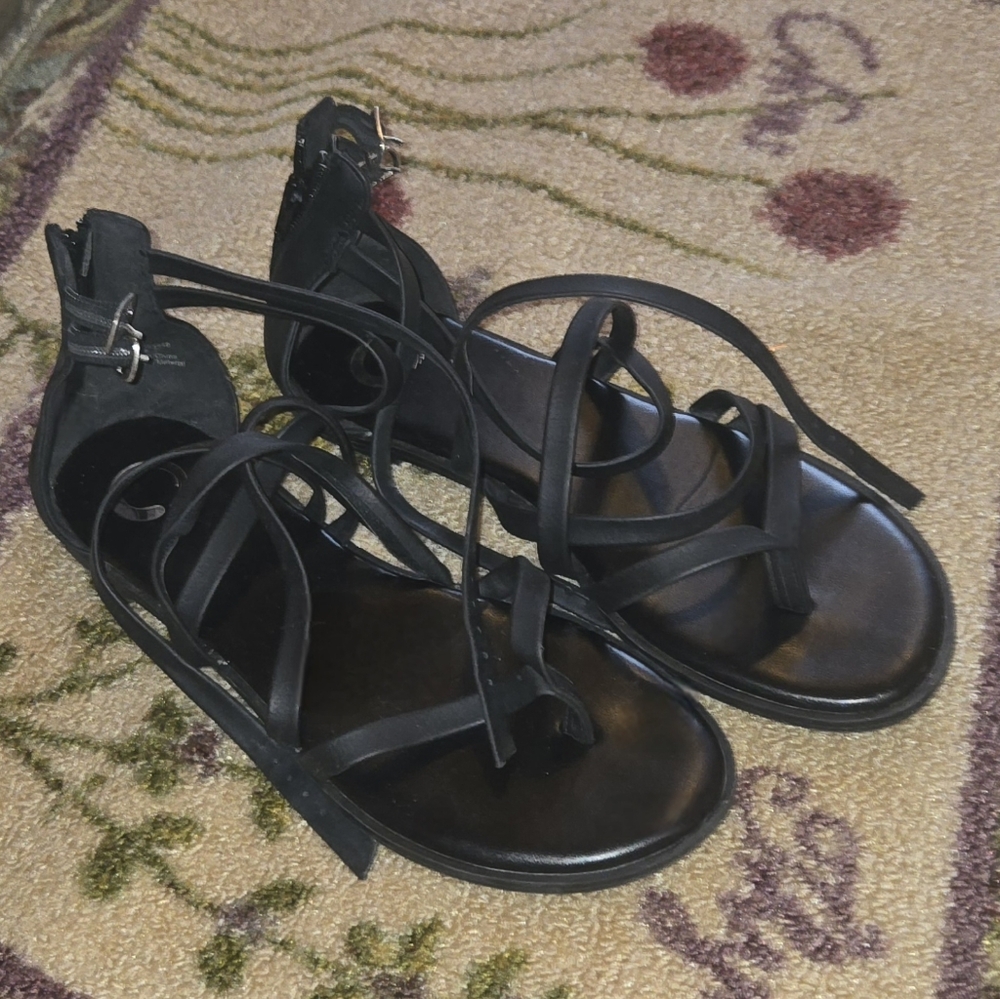 Gladiator Black Strappy Sandals